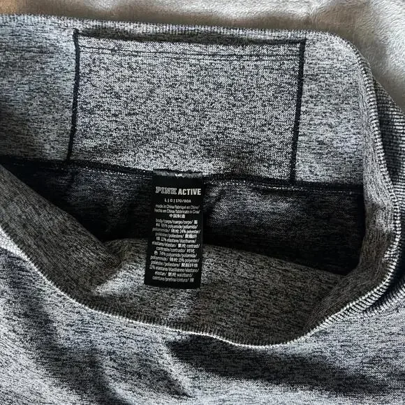 Victoria Secret PINK Seamless Leggings Gary Black Heathered Women's Size Large - Picture 3 of 4